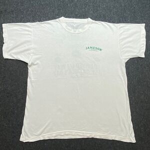 Jameson Vintage Distressed Mens XL White St Patricks Day Graphic T-Shirt Single